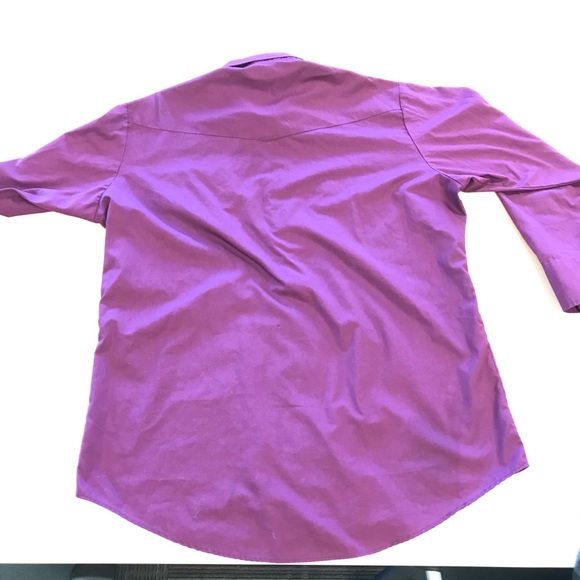 Sheplers Western Pearl Snap Shirt XL Purple - Picture 6 of 7